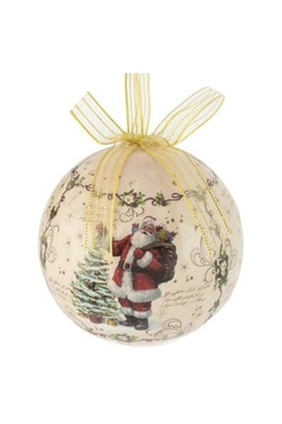 OEM Vintage Globe Christmas Tree Ornament with Santa Claus & Tree 7.5cm