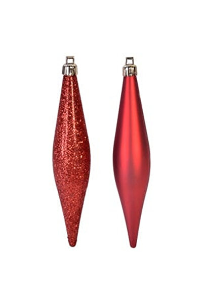 OEM Set Ornamente de Craciun Turturi Rosii Mat Glitter 16cm - 6buc