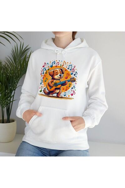 bellanova Unisex White Kangaroo Pocket Thick Fabric Oversize Hooded Sweatshir...