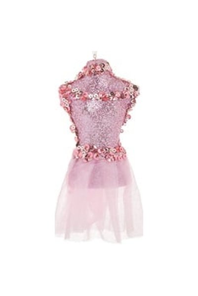 OEM Ornament Brad de Craciun Manechin cu Glitter Roz & Fusta de Balerina cu T...