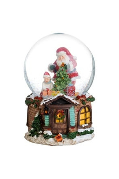 OEM Glob de Zapada Muzical de Craciun Casa Mos Craciun Copil 15cm
