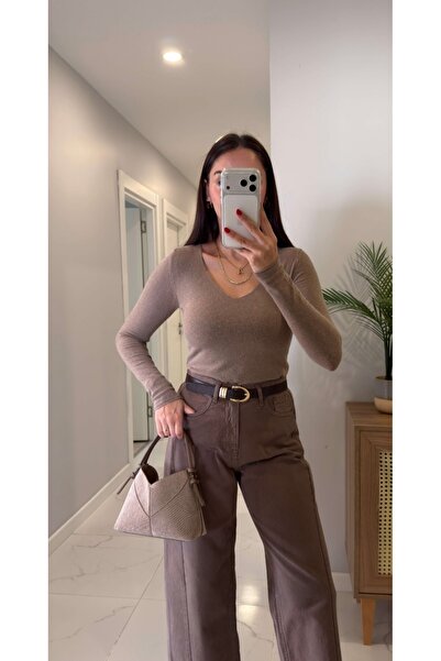 fujya V-Neck Cashmere Knitwear Bodysuit