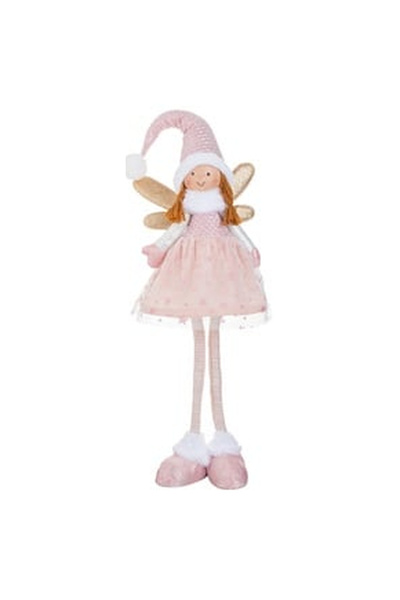 OEM Figurina Ingeras cu Rochie Roz de Craciun 81cm