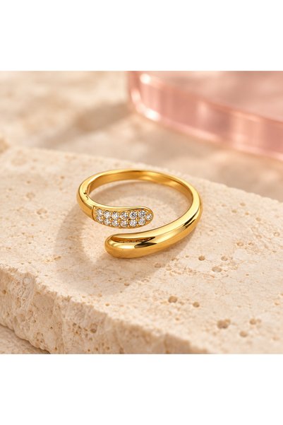 BLOOMY Lumi Zircon Open Ring - Clear
