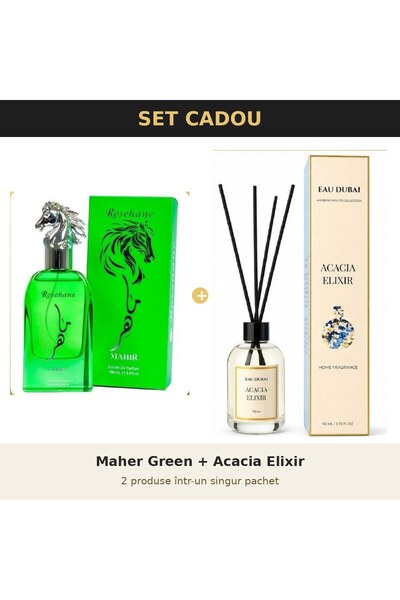 rosehane Set Cadou Rose Hane – Maher Green + Acacia Elixir