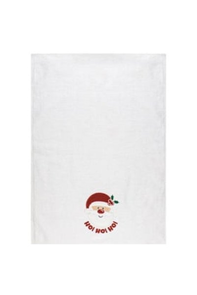 OEM Prosop de Maini din Bumbac Alb cu Mos Craciun Brodat 60x40cm