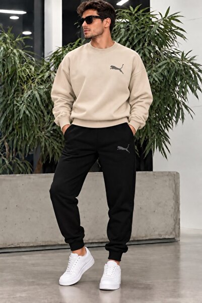 FAEL LİFE FUME PANTHER UNISEX Φούτερ με στάμπα και αθλητική φόρμα, Oversize P...