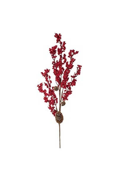 OEM Christmas Decorative Branch Red Berries & Cones 75cm