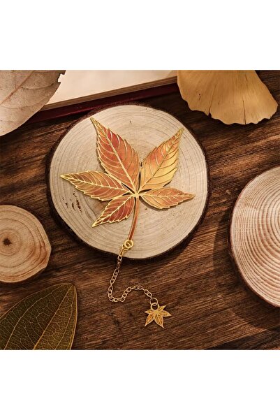 Generic Terreamour Vintage Autumn Leaf Shaped Metal Bookmark, Elegant Enamel ...