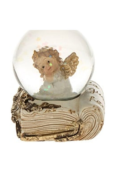 OEM Glob de Zapada Decorativ de Craciun Ingeras Ecru pe Baza Carte 6cm