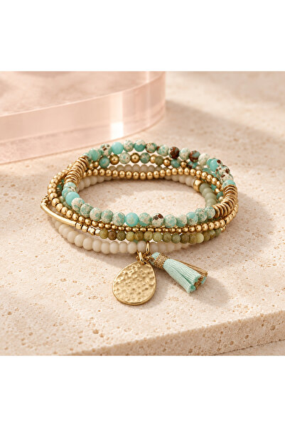 BLOOMY Seafoam Mosaic Beaded Bracelet