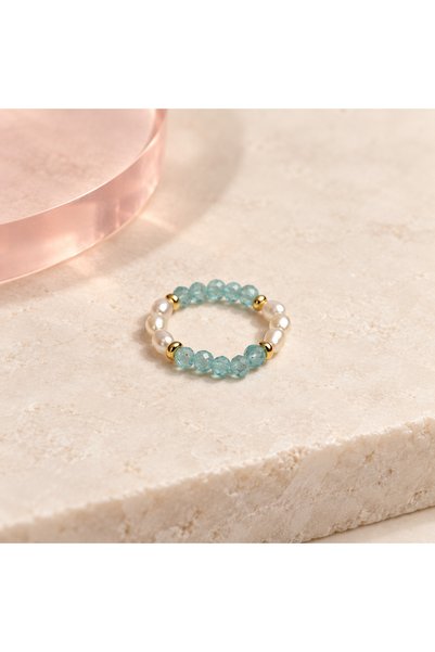 BLOOMY Aqua Pearl Orbit Ring
