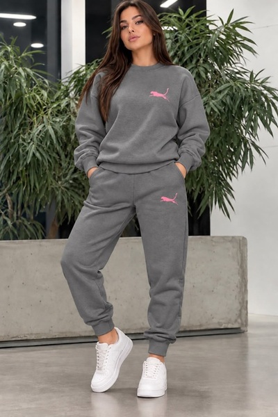 FAEL LİFE Fume Panter Unisex Printed Sweatshirt and Sweatpants Oversize Premi...