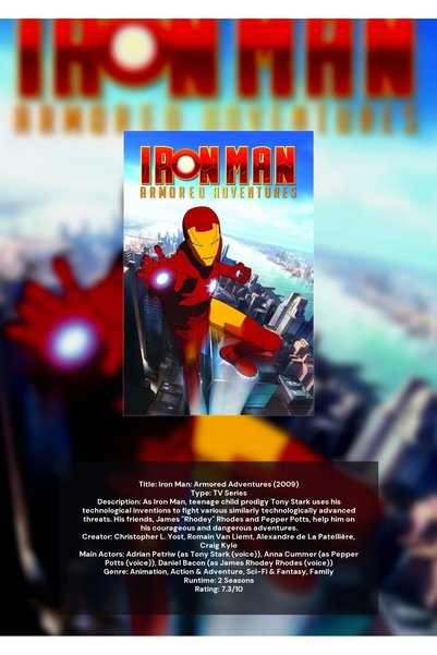 OEM Poster Infografic Omul de Fier: Aventuri Blindate, Supererou, Carton 250g...