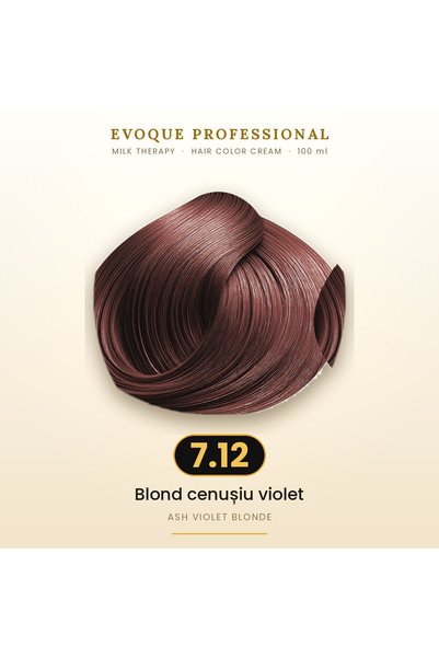 Evoque Professional Vopsea de păr permanentă Evoque Milk Therapy 7.12 Blond c...