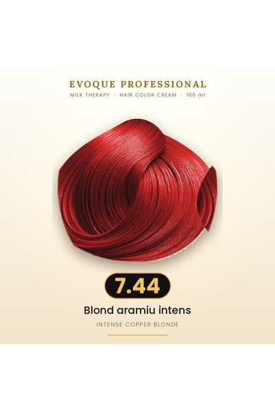 Evoque Professional Vopsea de păr permanentă Evoque Milk Therapy 7.44 Blond a...
