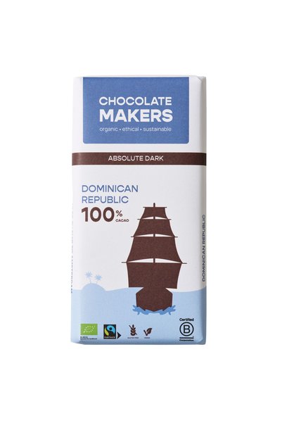 Chocolate Makers Βιολογική Μαύρη Σοκολάτα Δομινικανής Δημοκρατίας 100% 80 γρ.