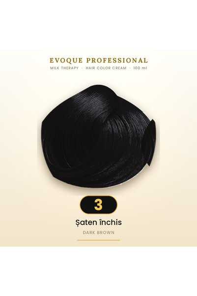 Evoque Professional Vopsea de păr permanentă Evoque Milk Therapy 3 Șaten înch...