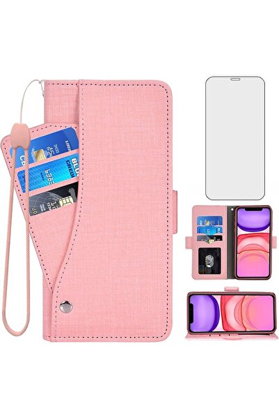 GENERAL Asuwish Compatible with iPhone 11 6.1 Wallet Case Tempered Glass Scre...