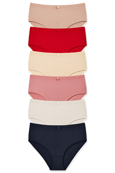 HNX Women's Camisole High Waist Plus Size Slip Panties 6 Pack