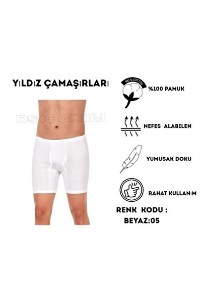 Yıldız Çamaşır 05 BOXER ALBI DIN SUPREM PENTRU BĂRBAȚI, CU PICIOARE LĂRGI, O ...