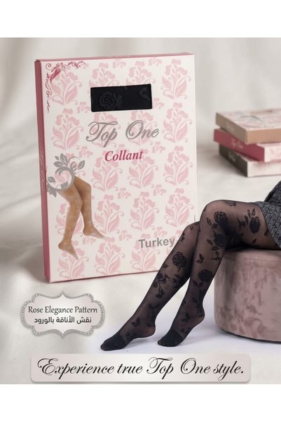 Top0ne TOPONE Rose Elegance Patterned Pantyhose – Made in Türkiye