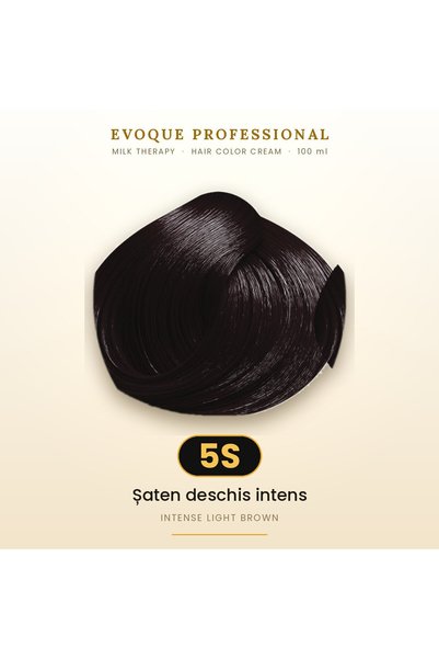 Evoque Professional Vopsea de păr permanentă Evoque Milk Therapy 5S Șaten des...