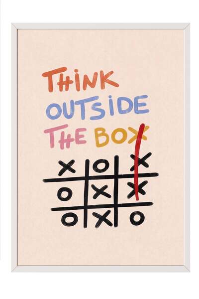 Postifull Плакат „Think Outside The Box“ – картина с бяла рамка № 160479