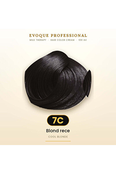Evoque Professional Vopsea de păr permanentă Evoque Milk Therapy 7C Blond rec...
