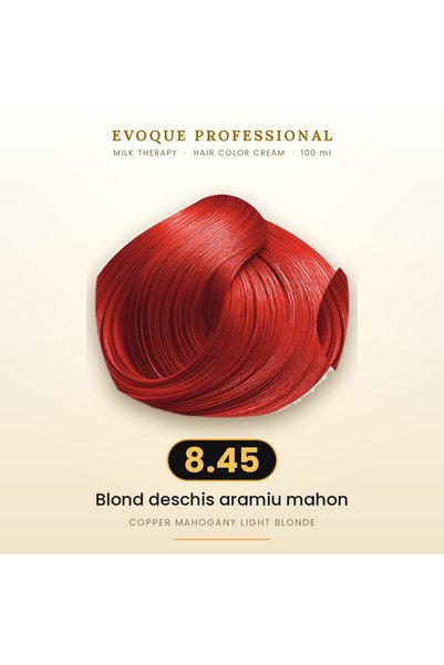Evoque Professional Vopsea de păr permanentă Evoque Milk Therapy 8.45 Blond d...
