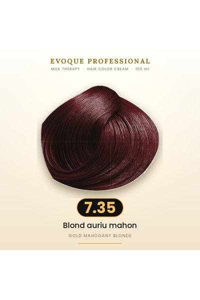 Evoque Professional Vopsea de păr permanentă Evoque Milk Therapy 7.35 Blond a...