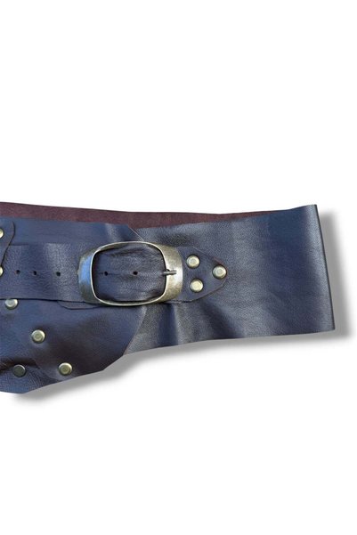 Yılday Gür Butik Women's Bitter Brown Tasseled Oval Buckle Leather Belt - Ione Asymmetrical Casual Belt - Standard Size