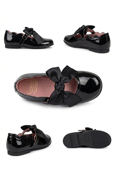 Generic Brand Pantofi eleganți fetițe Angelitos din piele lăcuită cu funda di...