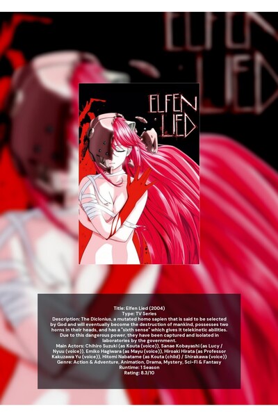 OEM Poster Infografic Elfen Lied, Anime Dramatic, Carton 250g, A4