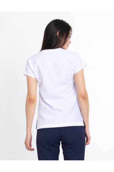 EMİR MEDİKAL (E-Flex) Women's Single Top White Lycra Non-Ironing Nurse Doctor Uniform Surgical Top Scrubs Uniform
