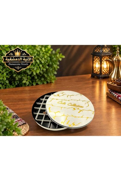 Generic Brand Black Patterned Round Bسبوسة Trays