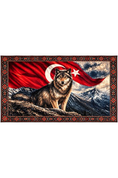 ÇELİKONLİNE غطاء جداري بعلم تركيا من بوزكورت - قماش راشيل 110 جرام، سجادة جدا...