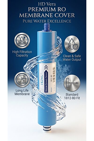 HD VERA King Reverse Osmosis Membran Filtre 1812-80 GPD - Su Arıtma Cihazı Fi...