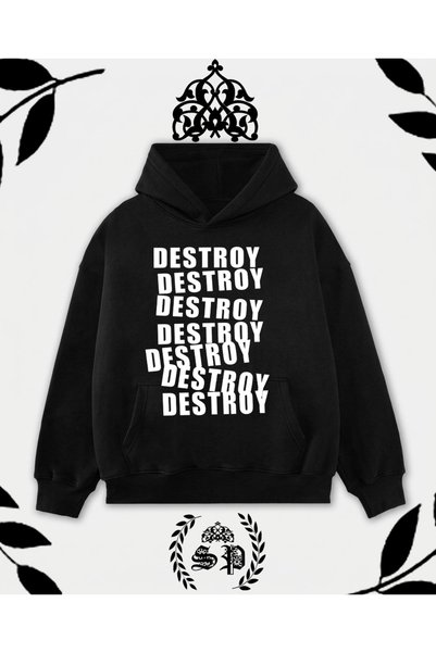 StartMore سترة رياضية مطبوعة بتصميم Destroy Vintage Hoodie Supertee Y2K