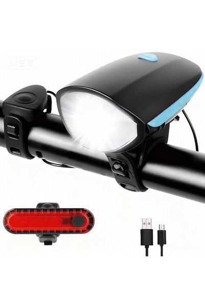 GoodTool Bike Light Set, USB Rechargeable Headlight & Taillight with High not...