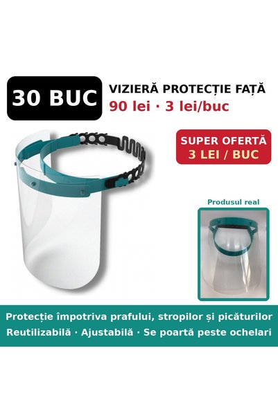 rosehane Vizieră de protecție facială transparentă, reutilizabilă și ajustabi...