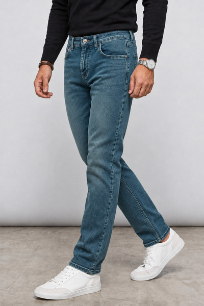 ElitWear Erkek Regular Fit Boru Paça Kot Pantolon