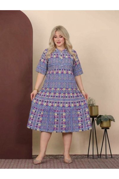 AFandina جلابية ميدي أنيقة بأكمام قصيرة وتفاصيل راقيةXZ-225