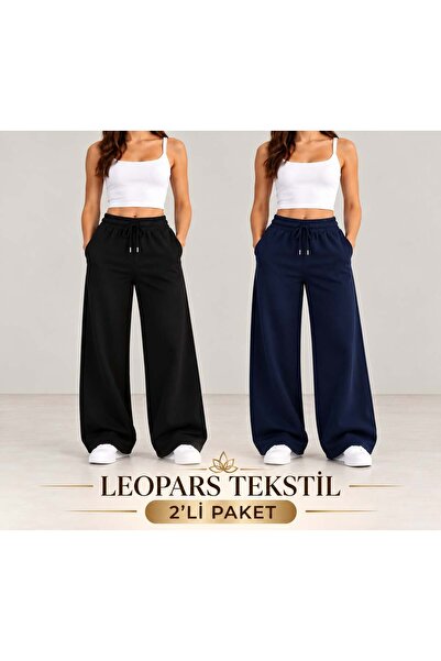 Leopars 2 piese Negru-Albastru Marin Îmbrăcăminte confortabilă pentru femei, ...