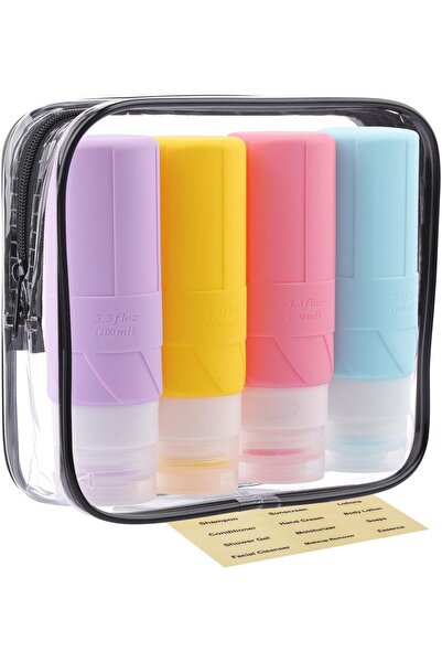 Yelajoy 4 PCS Travel Bottles, Leak Proof Containers for Toiletries, Refillabl...