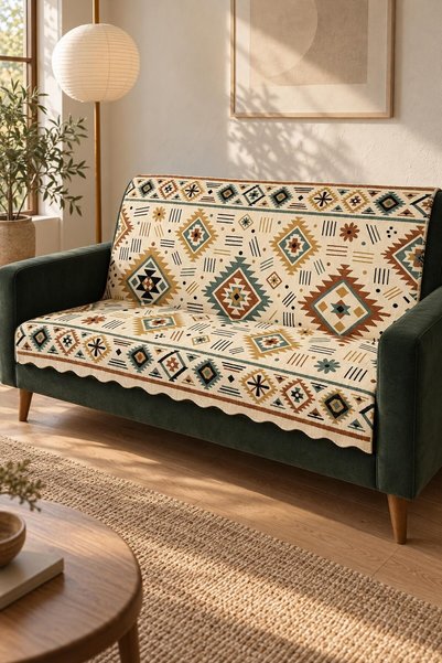 ALANUR Multi-Purpose Velvet Sofa Cover with Non-Slip Sponge 165X215 cm Modern Bohemian Sofa Bed Throw Picnic Tablecloth Alk5