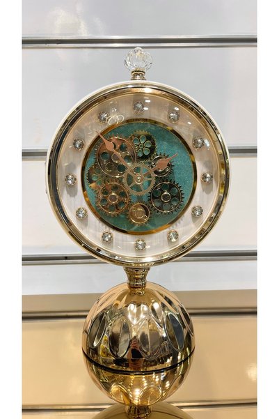 JOSEON DECOR İthal çift taraflı çarklı saat ve aynalı dekoratif masa saati