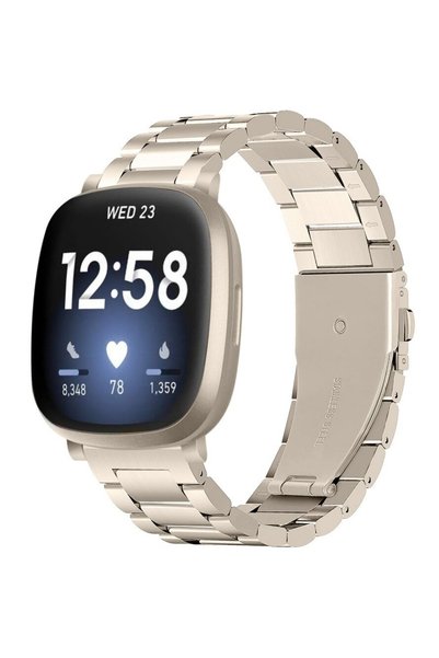 XGSM Brățară din oțel pentru Fitbit Versa 4 / Sense 2, Auriu