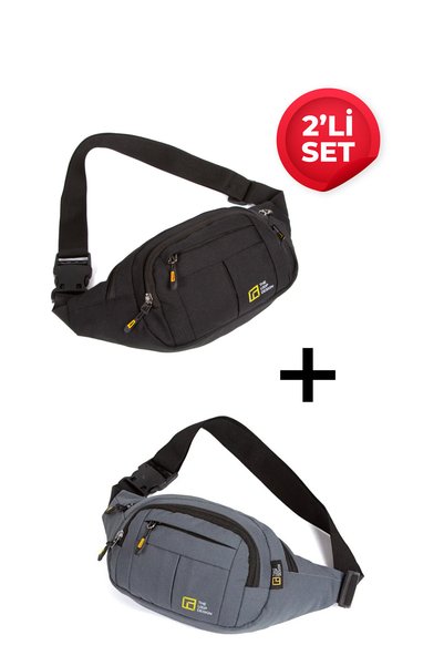 LOOP DESIGN Geantă unisex cu curea reglabilă, geantă gratuită, set dublu de g...