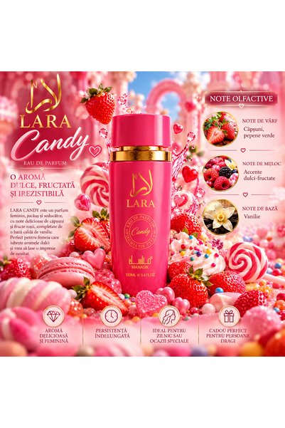 Lara Parfum Arabesc Candy, Eau de Parfum, 100 ml, pentru Femei, Aroma Dulce d...